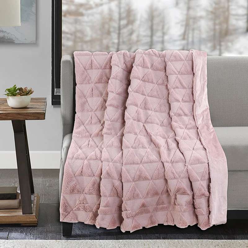 Luxury Faux Fur Super Soft Shaggy Sided Blanket Throw for Winter