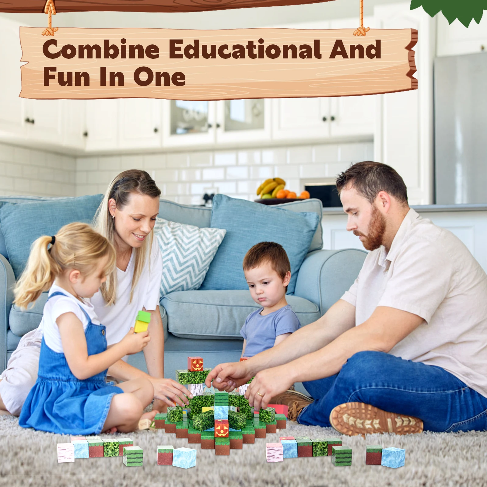 Magnetic Blocks-Building Mine Magnet World Set Sensory Kids Games Toys for 3+ Years Old Girls