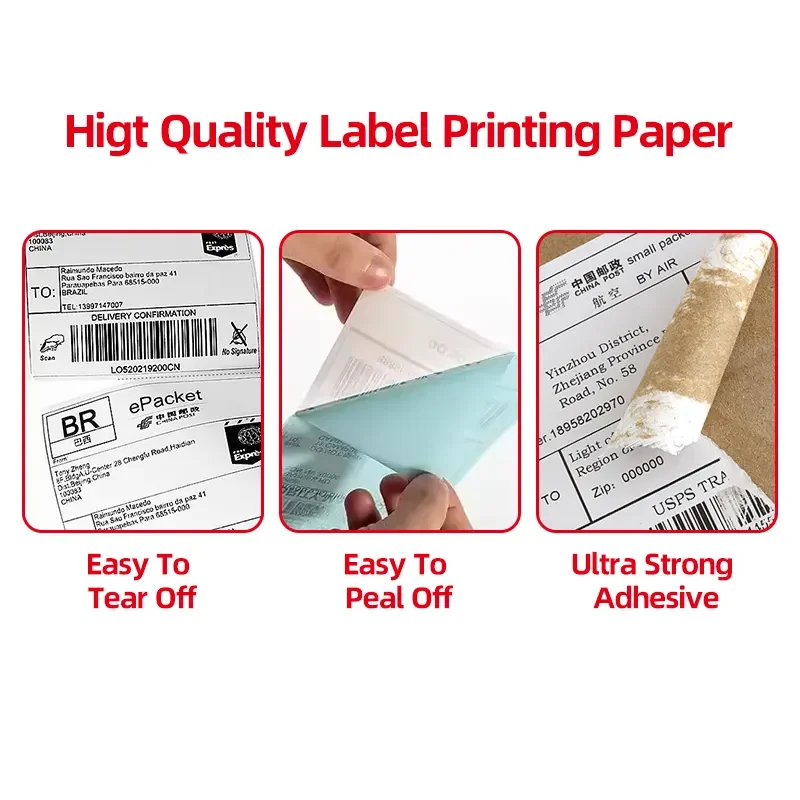 Fanfold Roll Label Custom Logo Label Printer 4x6 Thermal Shipping Label Logistics Stickers