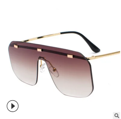 
Conjoined glasses men and women personality large frame modeling decorative sunglasses 