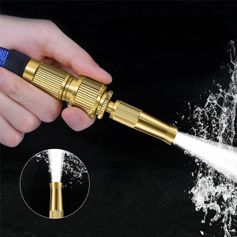 High Pressure Brass Adjustable Rotating Nozzle Water Spray Gun Head Garden Water Hose Nozzle For Car Washing