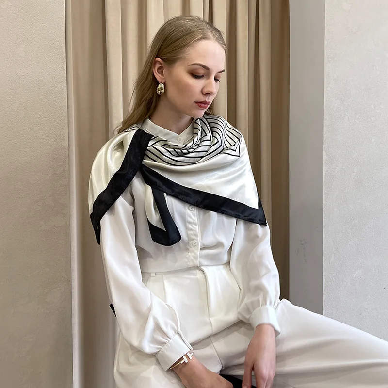 RARA Wholesale Custom New Design Digital Printing Silk Scarf Printed Head Accessories Square Satin Hijab Scarf