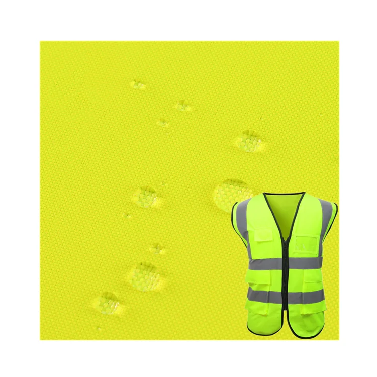 300D Oxford fabric waterproof fluorescent raincoat warning clothing fabric EN20471