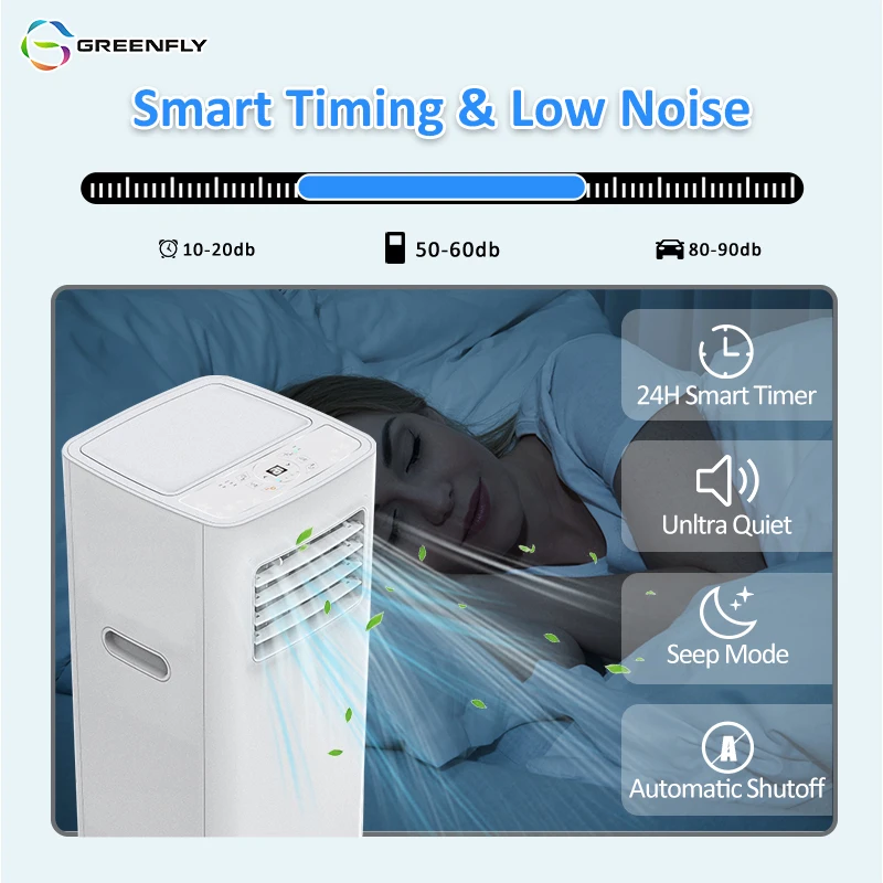 JJPRO GREENFLY 5000BTU Free Spare Parts Mobile air Conditioner Remote Control Hotel Home Room Mini Portable air Conditioner