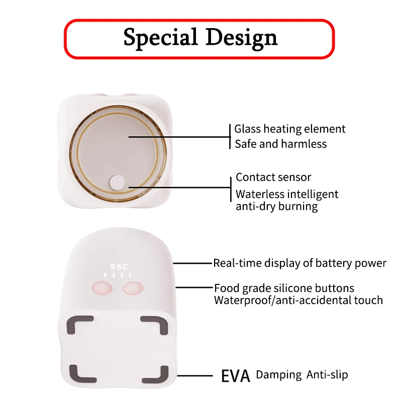 BPA Free baby bottle warmer Portable Baby Travel Bottle Warmer type c Battery bottle heater