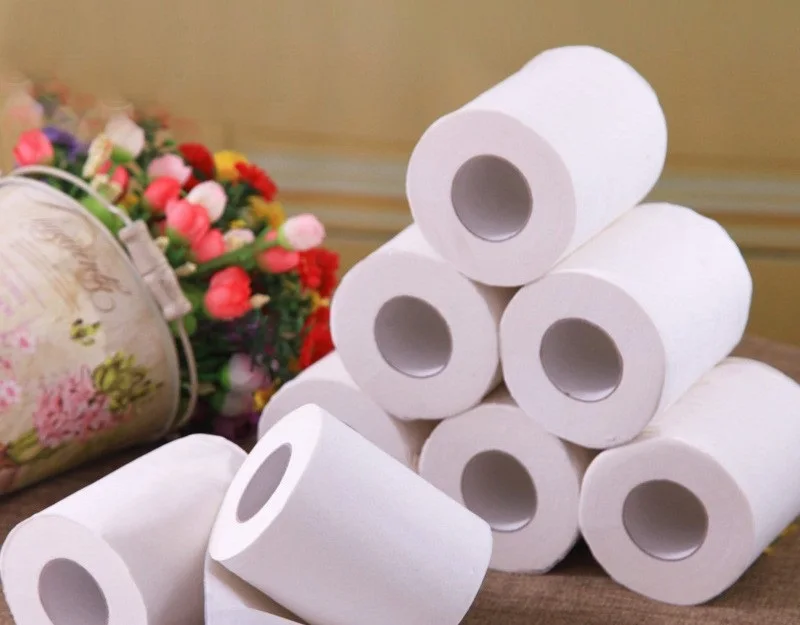 Virgin Bamboo Pulp Embossed Super Absorbent Bathroom Tissue Water Soluble Ultra Soft Toilet Tissue