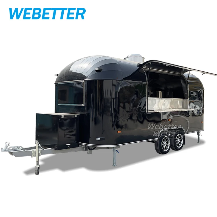 WEBETTER Airstream Mobile Coffee Food Trailer Fully Equipped Mobile Hot Dog Pizza BBQ Fast Food Truck Purchase For Sale Europe