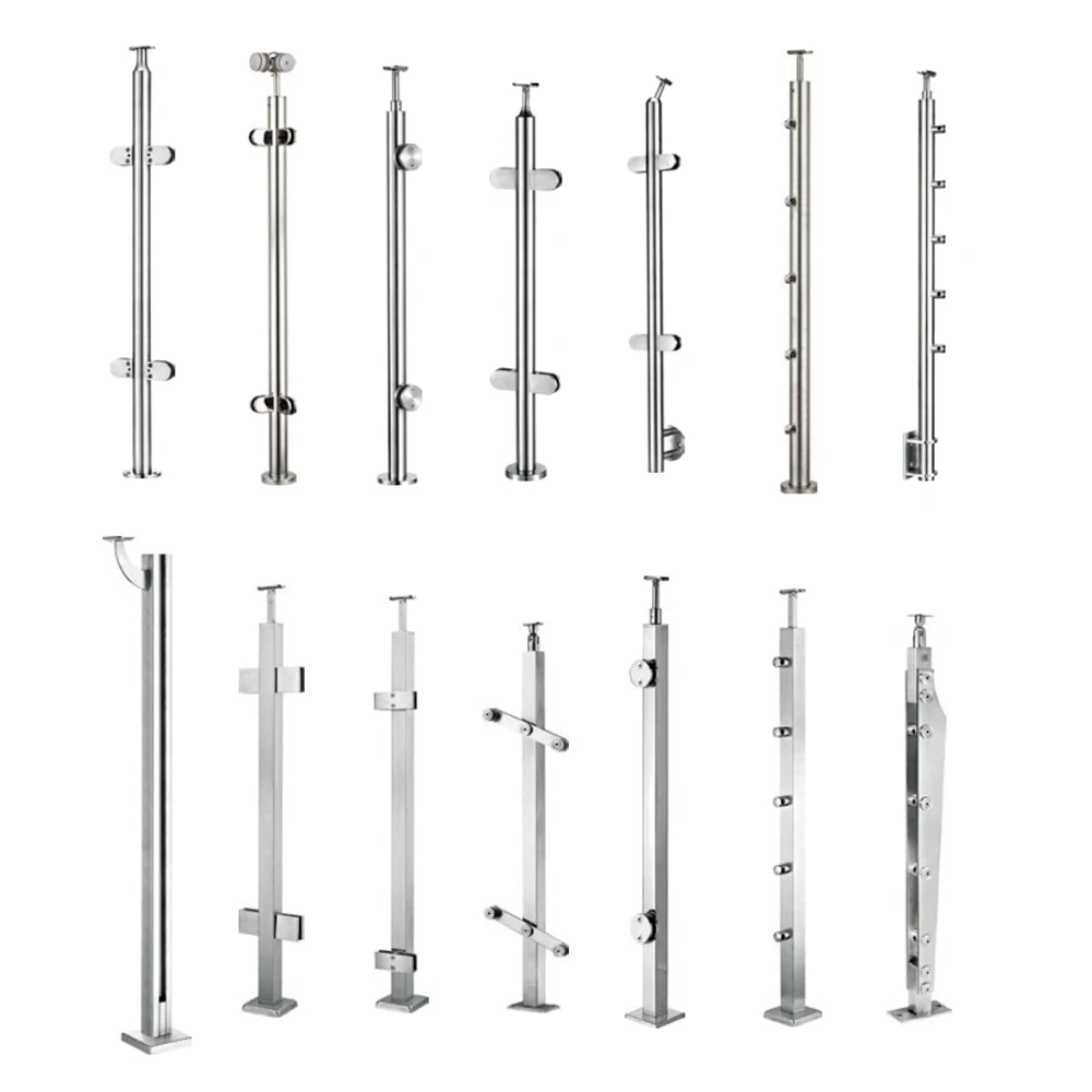 outdoor indoor handrail Balustrade column deck tempered glass stainless steel railing handrail railing system accessories