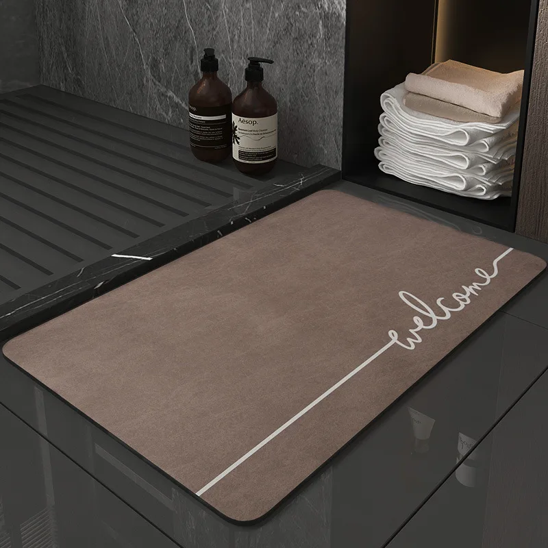 custom size Bathroom Diatomaceous Water Absorbent Rug Set Diatom Mud Floor Mat Anti Slip Absorb Diatomite Earth Bath Mat