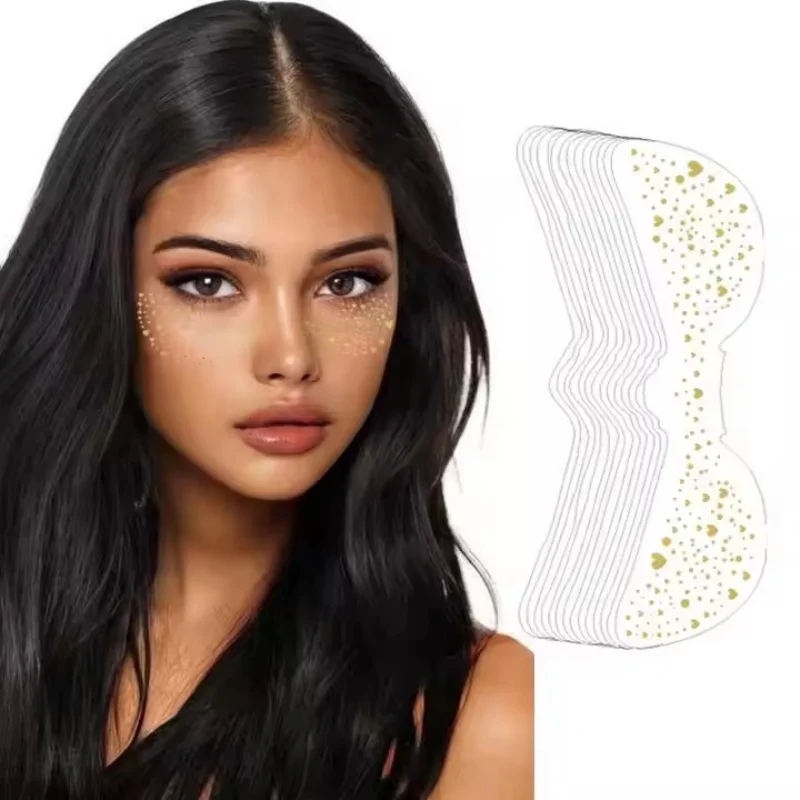 Gold Glitter Freckles Makeup Patches Temporary Glitter Freckle Face Tattoo Sticker Decor Body Art Printed Paper Material