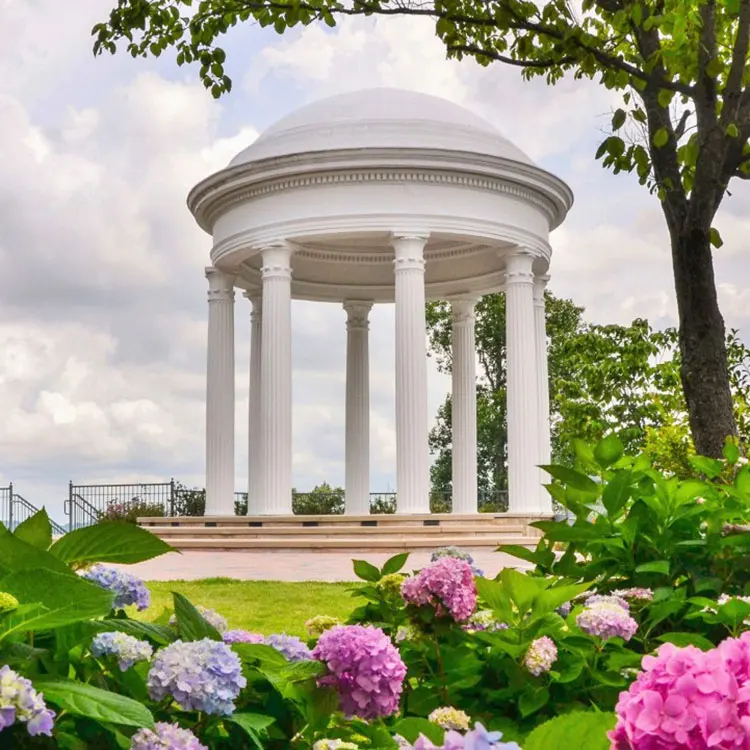 100% Hand Carved Greek Style Outdoor Marble Gazebo Pavilions With Lady Columns For Garden