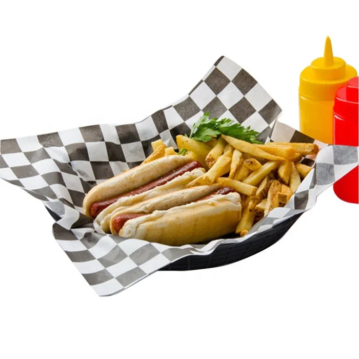 
Food grade greaseproof burger wrapping paper in custom printing color 