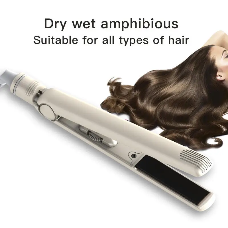 Bidisco Portable Professional Electronic Bling Flat Iron Crystal Diamond 2 In 1 Negative Lon Curler Hair Straightener