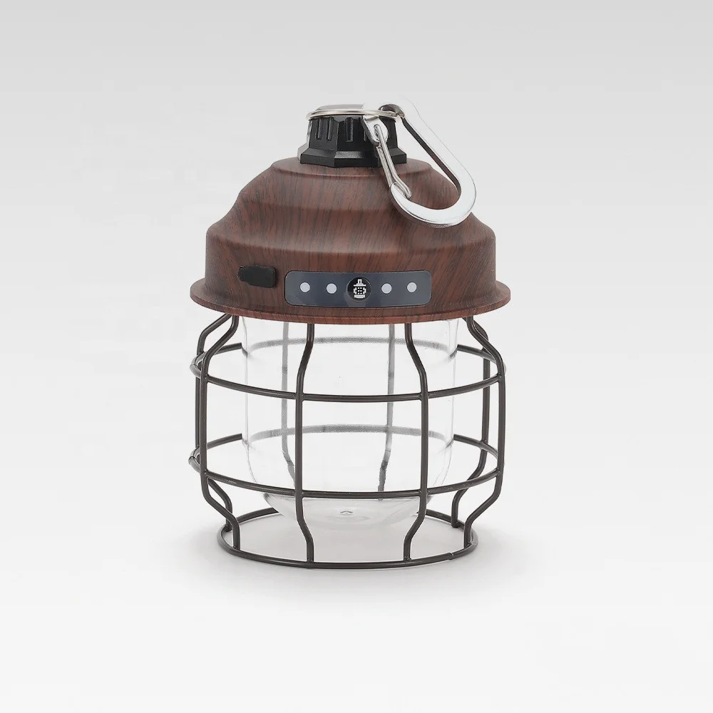 Wason New Retro Vintage Portable Rechargeable Yellow Light Camping Led Lantern Outdoor Atmosphere Camping Lamp