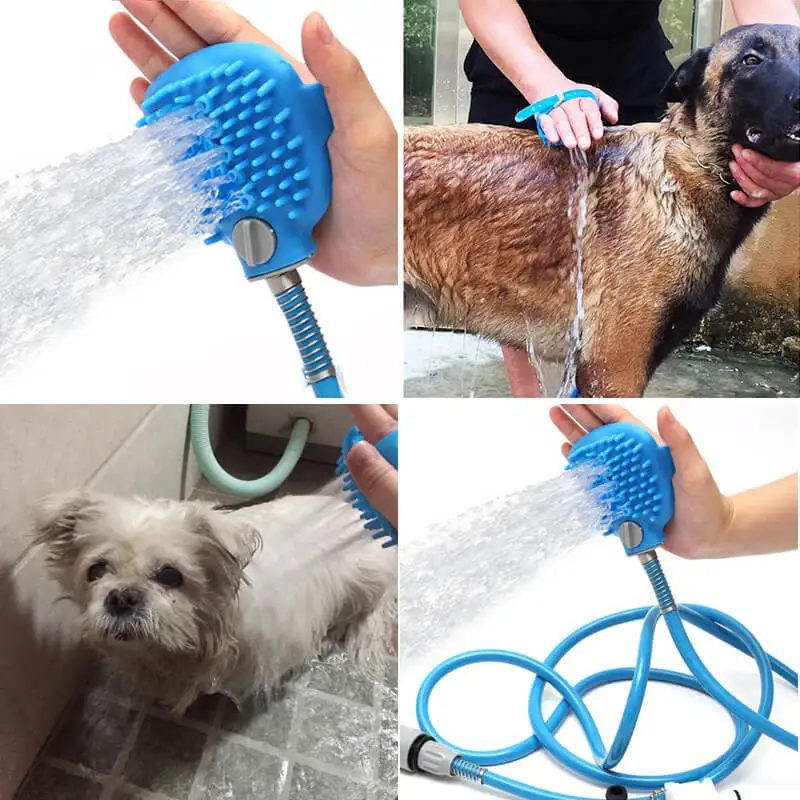 3 in 1 Pet bath Hand held bath brush spray massage soft silicone Cat and dog bath tool pet cleaning brush