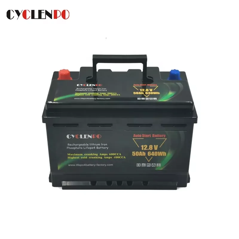 Factory 12v 50ah auto start lithium ion car battery