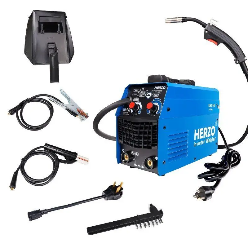 HERZO MIG/MMA/LIFT TIG 3 in 1 IGBT Inverter Arc Welders Machine 140A High Frequency Welders 110V-220V