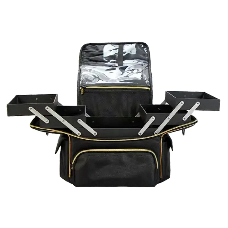 OBOX Bag Nylon Artist Vanity Bag Salon Beauty Cosmetic Bag With Trays