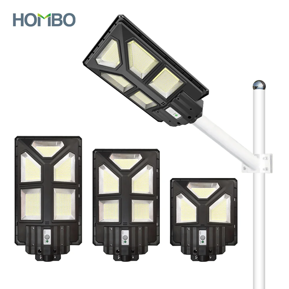 HOMBO встроенный ABS водонепроницаемый Ip65 наружный 150 Вт 200 300 все в одном светодиодный уличный фонарь на солнечной
