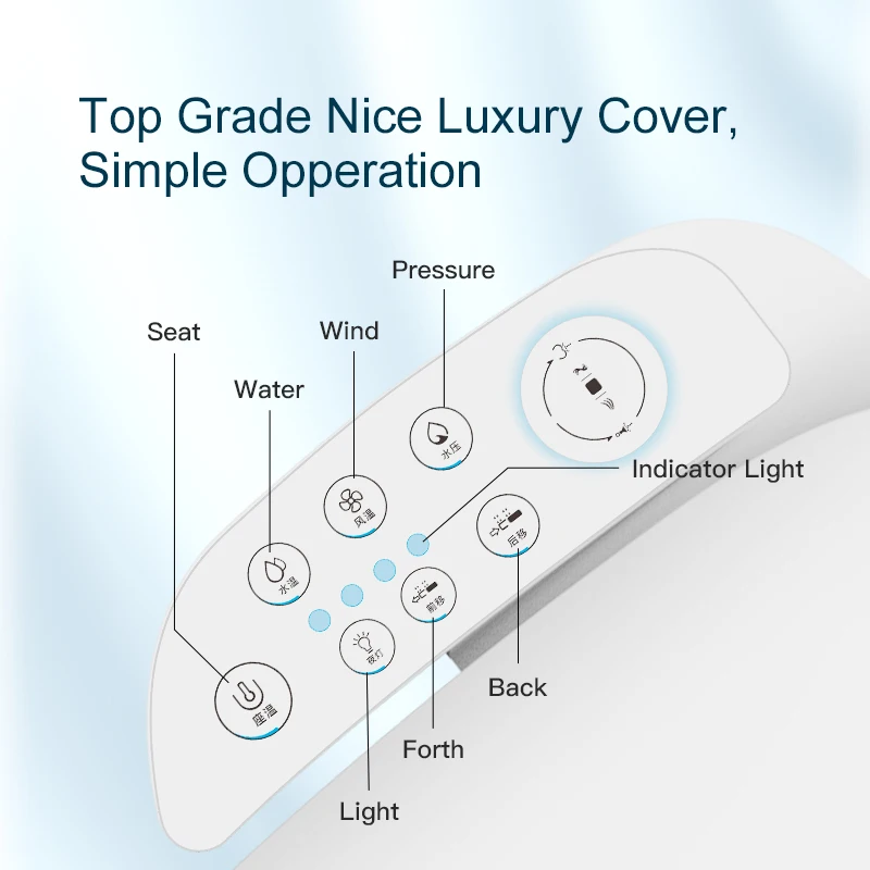 New Arrival Plastic Toilet Seat Cover Electronic Slow-falling Bidet  Kids Smart Toilet Seat For Bathroom