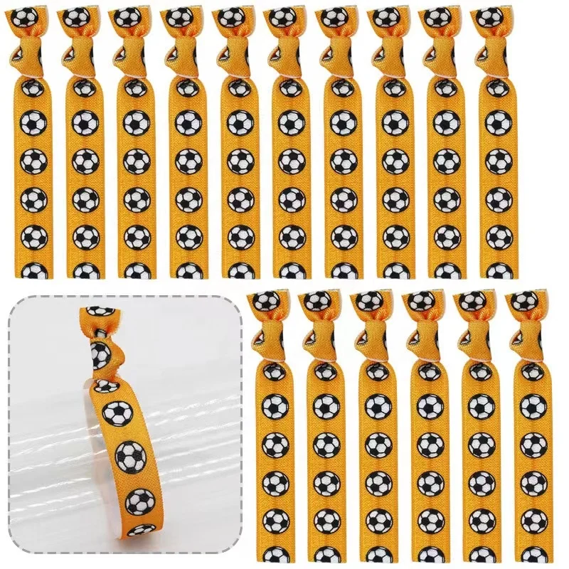 New Arrival Customized Sport Elastic Hair Band Women Girl 5/8 inch Logo Printed Football Hair Tie