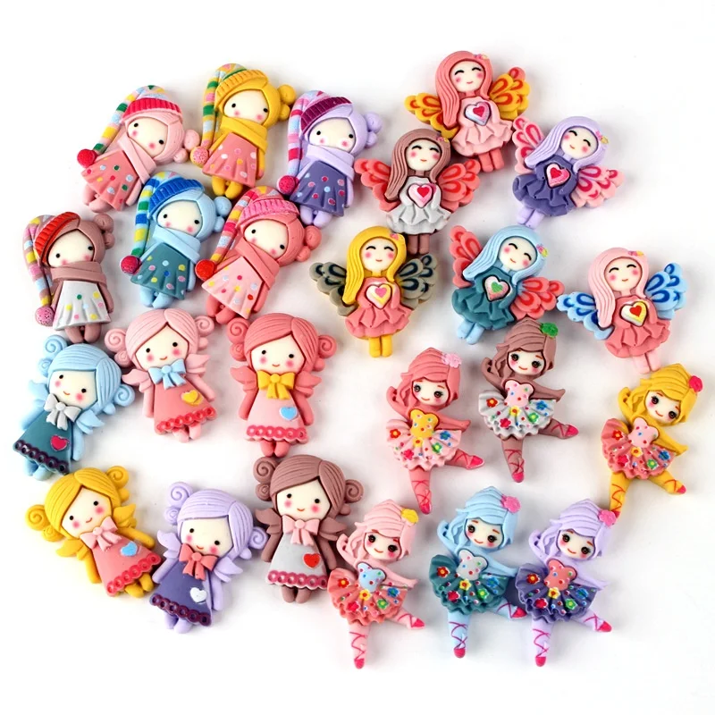 2021 New Resin Frosted Little Princess Cartoon Resin Princess Charms For Decoration