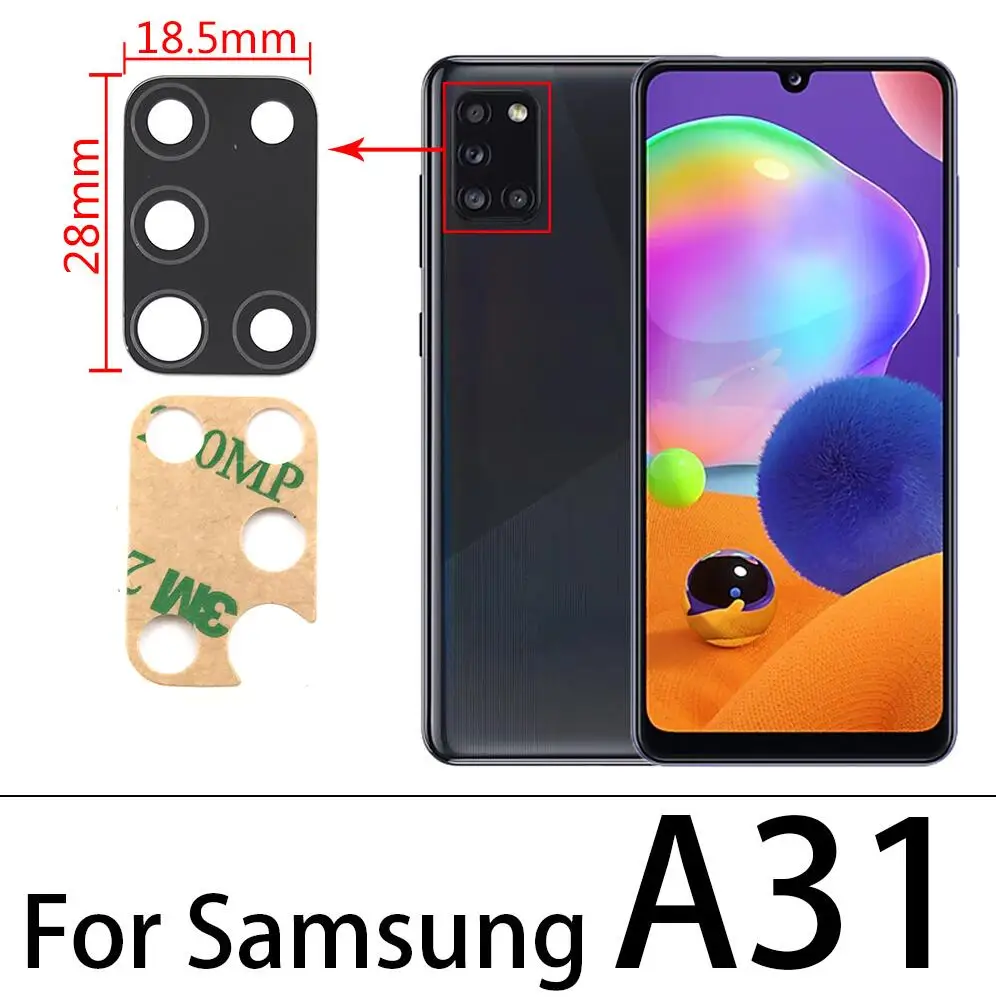 Rear Camera Lens For Samsung A30S A50S A31 A41 A51 A71 M21 A31 S20 Plus / S20 Ultra /Note 10 Lite Glass Camera Lens With Sticker