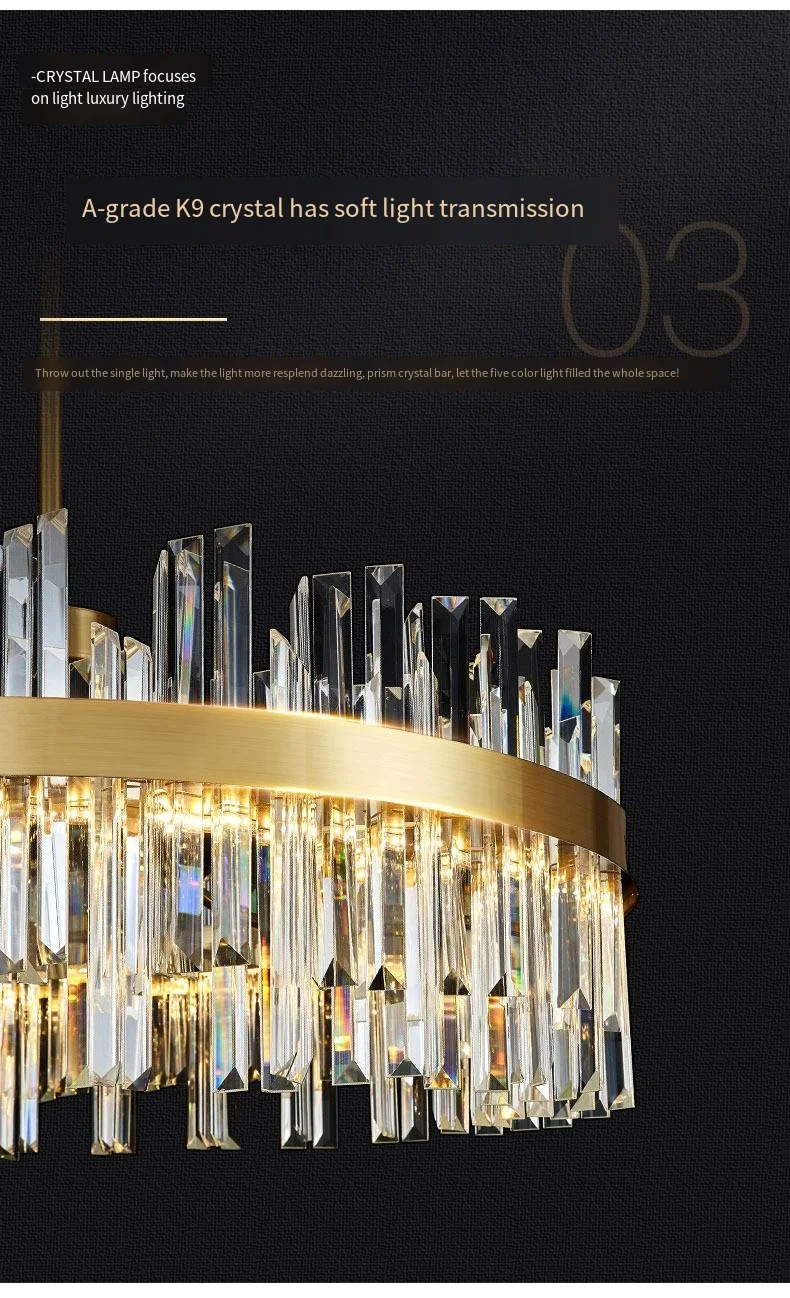 European LED Lamp Crystal Chain Luxury Chandelier Ceiling Lighting Indoor Decoration