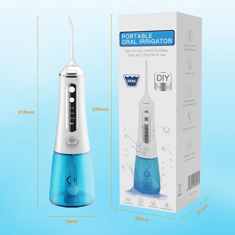 2021 New Portable Waterproof Rechargeable Electric Dental Ultrasonic Water Flossing Tooth Cleaner