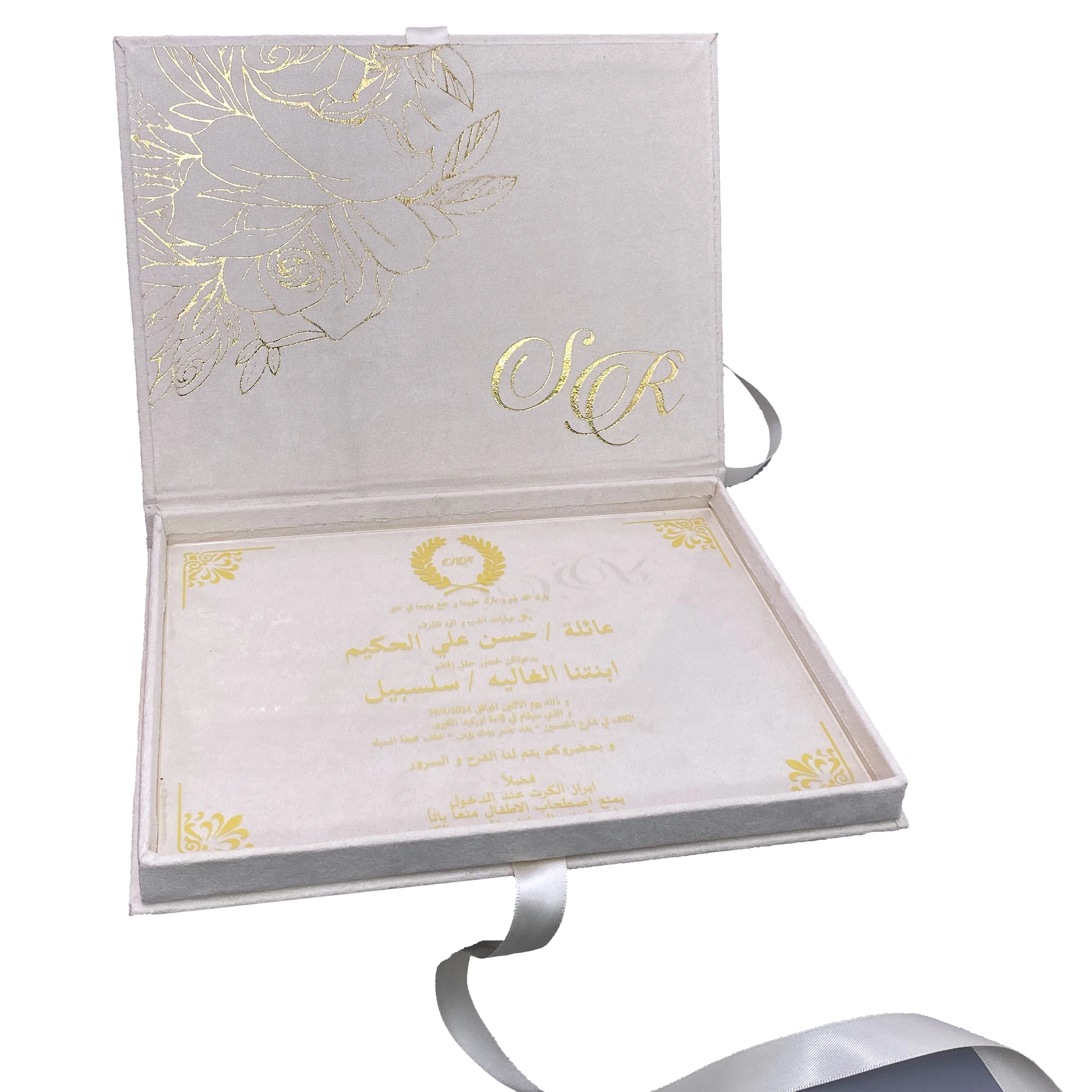 velvet box acrylic Premium Wedding Favour Invitations Wed Invit Boxes Card Printing Bridal Bridesmaid  Wedding Welcome Boxes