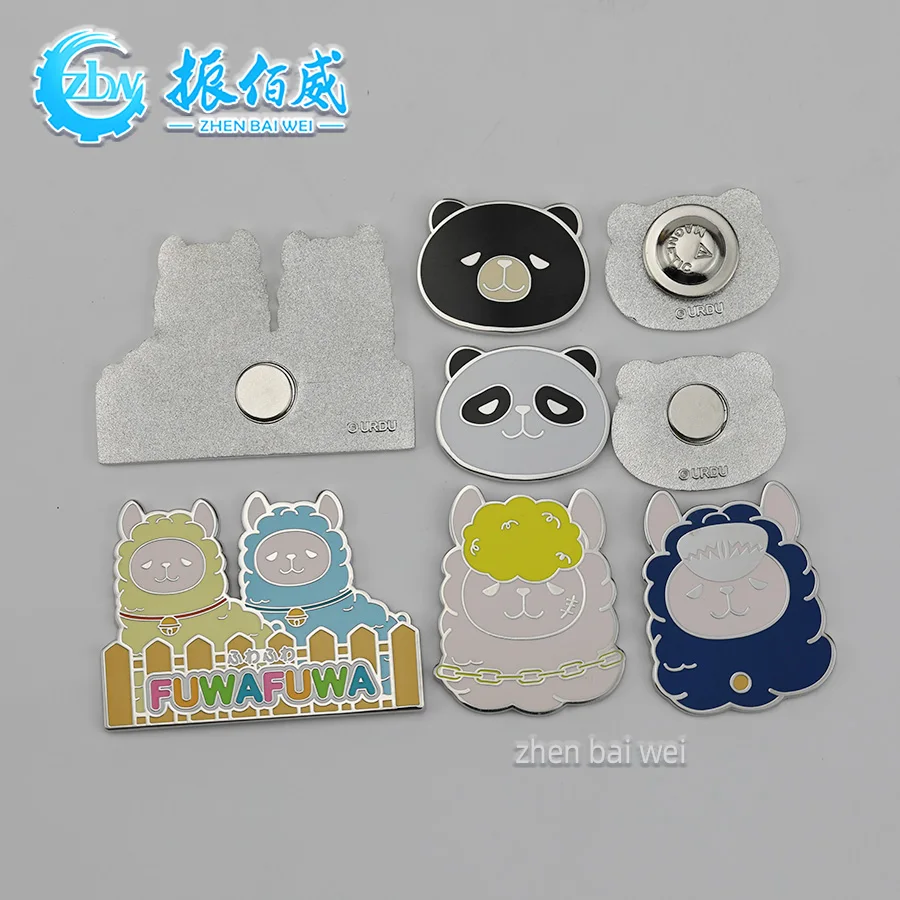 Professional Design Various Cartoon Animal Enamel Pin Custom Cute Funny Panda Little Sheep Brooch Clothes Lassel Pin Badge