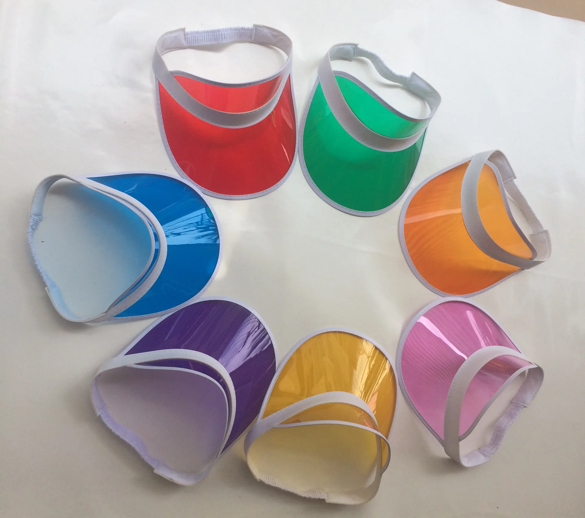 Custom Logo UV Protection Plastic PVC Visor Cap Beach Airtop Sun visor Hat Promotion Advertising Tuorist Team Cap