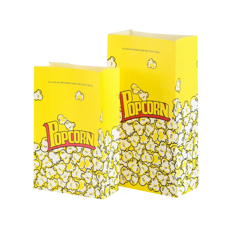 
Custom Logo Greaseproof biodegradable microwave Flat Bottom Popcorn Paper Bags 