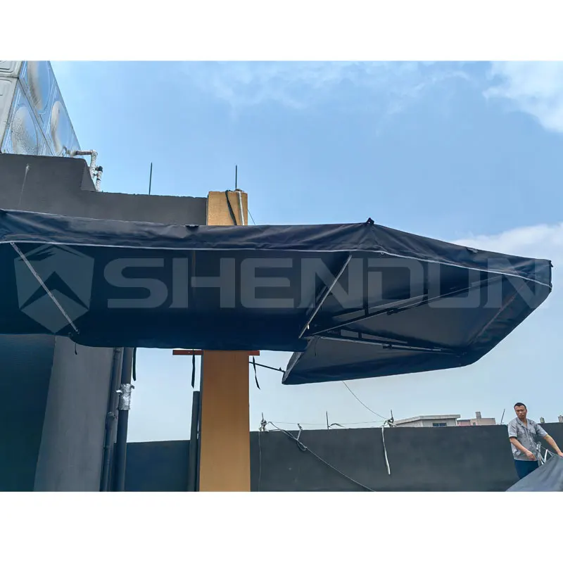 Полноприводный водонепроницаемый автомобильный тент Foxwing, 270 градусов, большой автономный тент 270XL, удлиненный с боковой стенкой