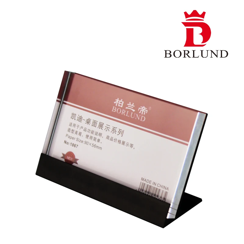 Borlund Clear Acrylic Price Tag Holder for Supermarket, Transparent Mini Acrylic Price Tag Label Display Stand for Shelves