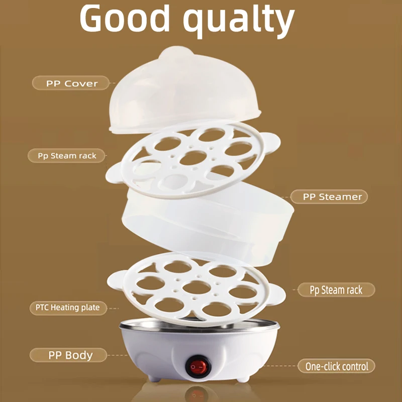 ZY-31 2024 New Kitchen Penguin Quick Egg Poacher Automatic Double Electric Egg Stand Cooker Plastic Housing for Household Use