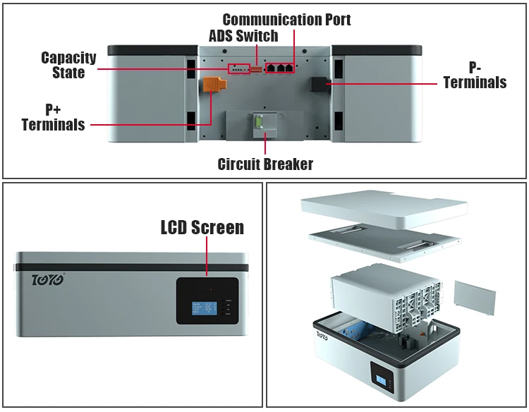 TOYO Storage Energy 48V 51.2V Stacked Type 100ah 200ah 5KWH 10KWH 20KWH Lifepo4 Lithium Battery