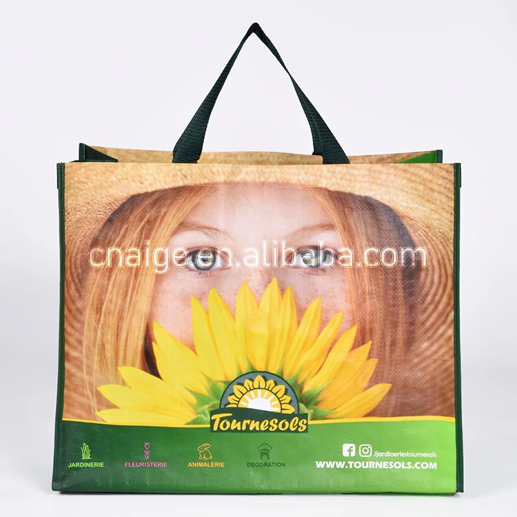 Custom Recycled Lamination Tote Bag Laminated Pp Woven Shopping Bag