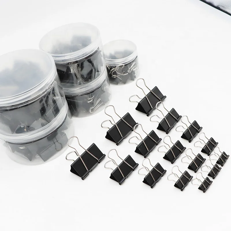 Binder clips manufacturer office clips  Assorted sizes Black metal paper clamps binder clips