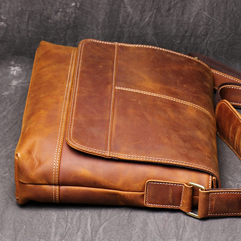 Genuine Leather  Crossbody Shoulder  Document Durable  Briefcase For Men Shoulder Bag