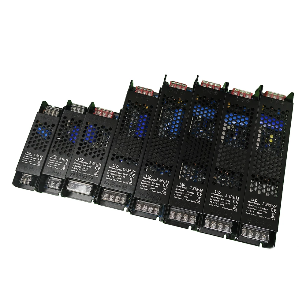 12V 24V 36W 60W 100W 120W 150W 200W 250W 300W 400W IP20 Power supply LED Driver