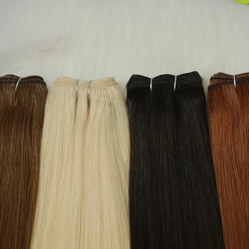 Top Quality Cuticle Intact 100% Virgin Remy Human Hair Double Drawn Machine Weft Hair Extension