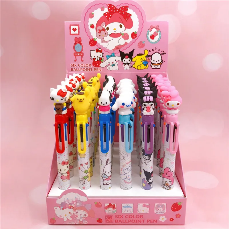 Kawaii School Stationery Kuromi pen, 6 colors KT melody ballpoint pen, Cute KT Kuromi ballpoint pen