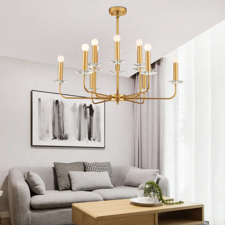 America candle chandeliers lighting modern gold pendant light chandelier for home and villa ETL89132