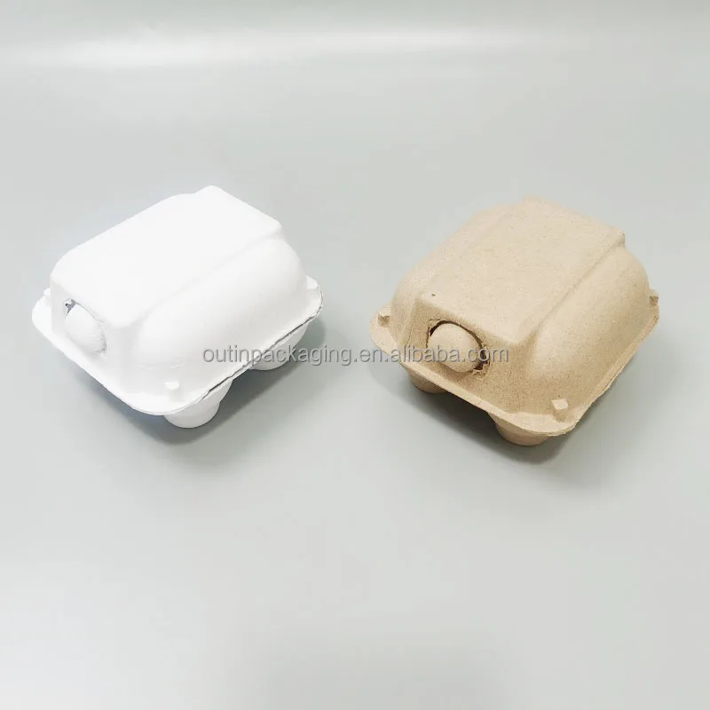 eco friendly biodegradable mold bagasse bamboo paper Pulp Egg Cartons for Eggs puff waffle chocolate food packaging box