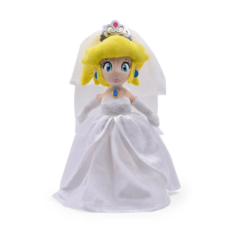 Super Mario Dress Wedding Dress Peach Princess Romantic Wedding Decoration Super Mario Plush Doll Plush Toys