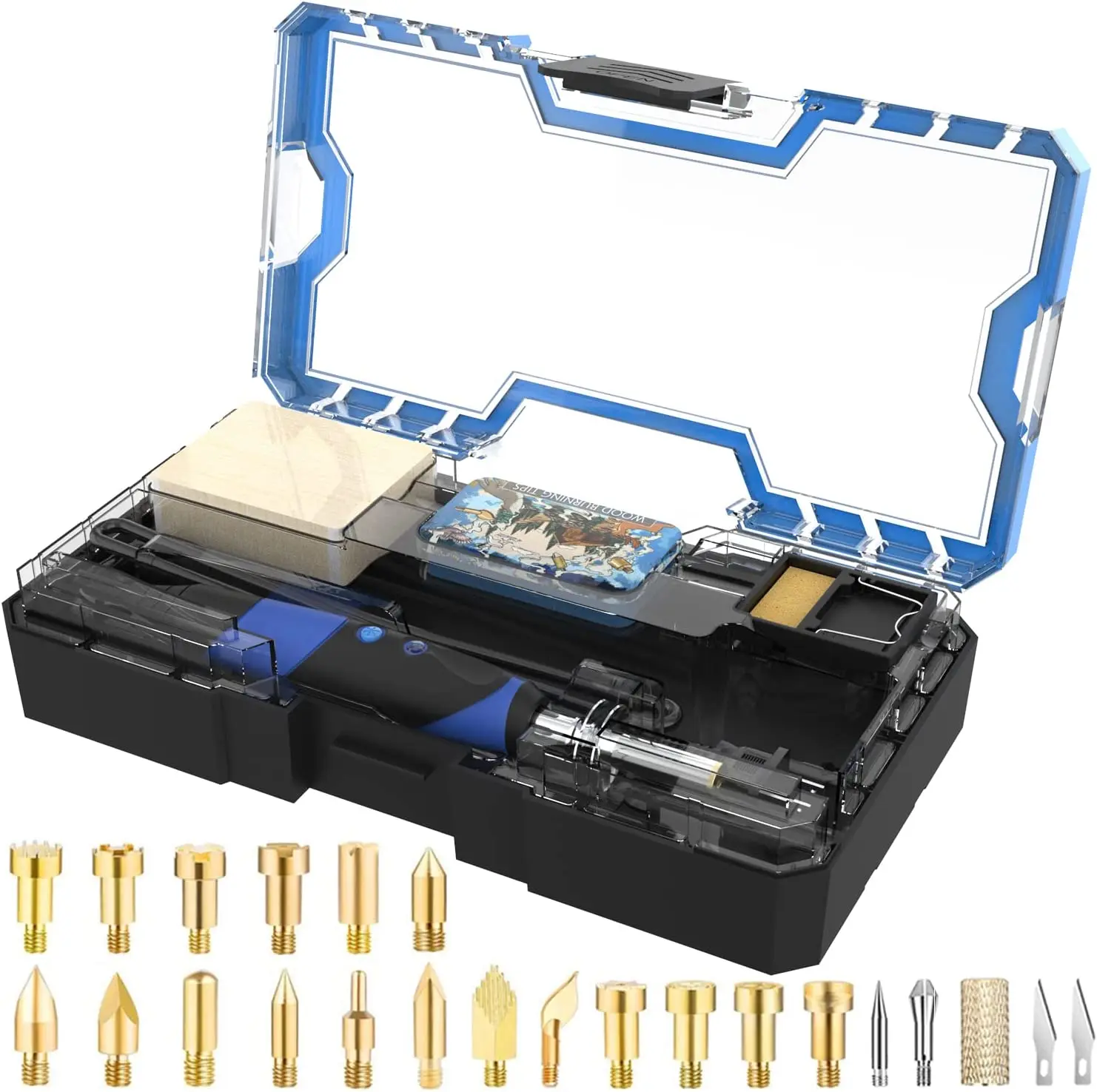 72 pcs Wood Burning Kit Professional Pyrography Wood Burning Tool  Wood Burner Kit with Accessories for Embossing Carving DIY