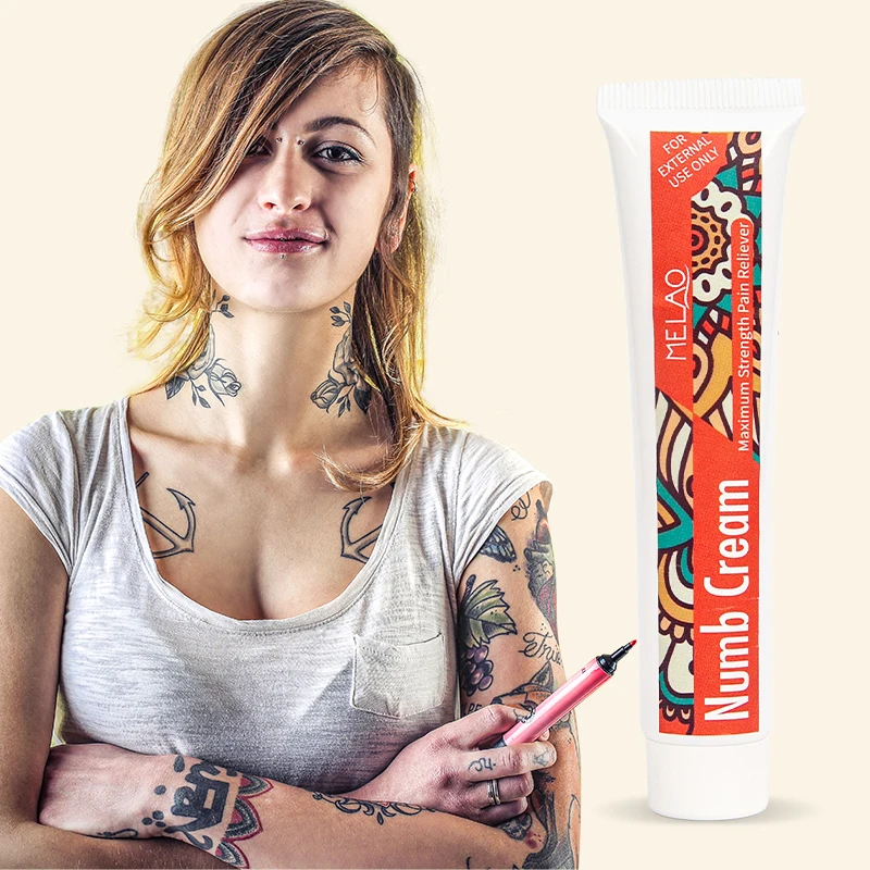 MELAO Hot Selling Effective Tattoo Numbing Cream Private Label Painless Eyebrow Microblading Tattoos Numb Numbness Cream
