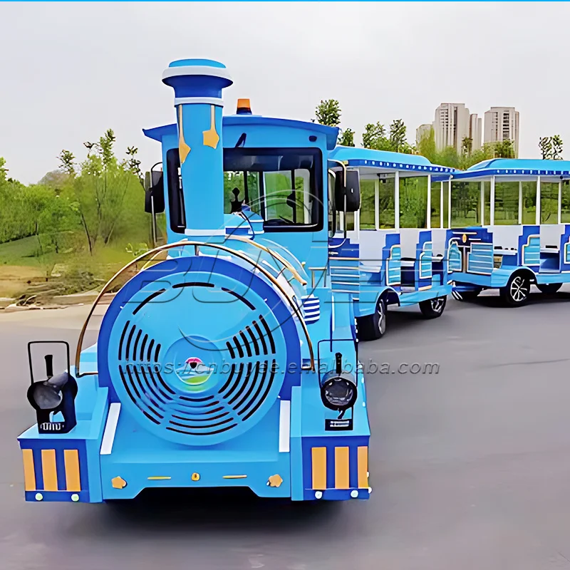 Commercial Rental Classic Retro Steam Sightseeing Train 29 Seats Electric Trackless Train Rides