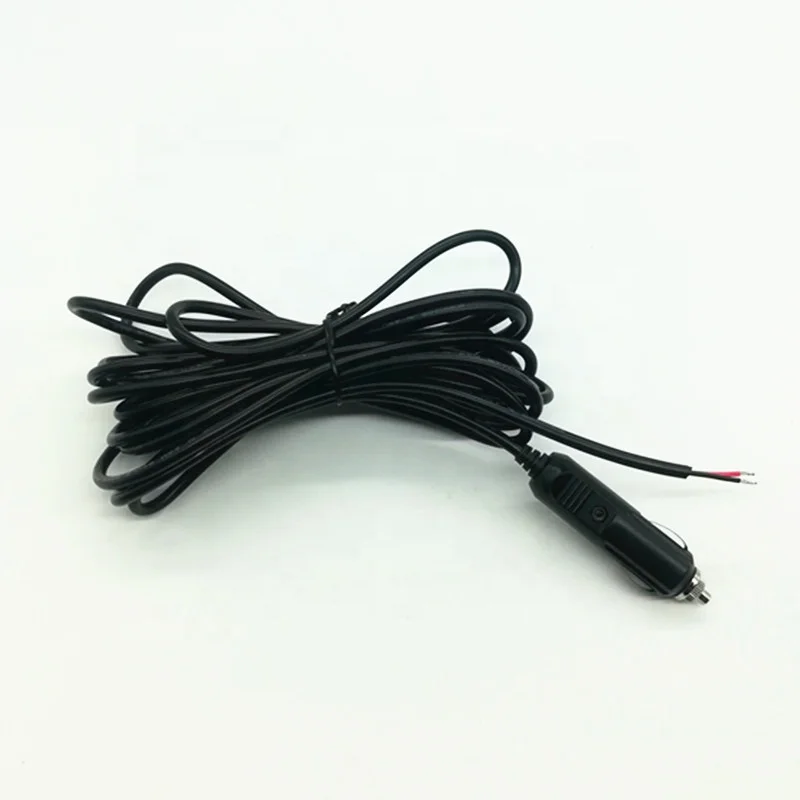 Custom 18awg 5A bare wire tinned end car cigarette lighter extension cable